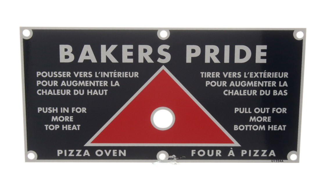 Bakers Pride AS-U1224A Bi Lingual Push/Pull Plate