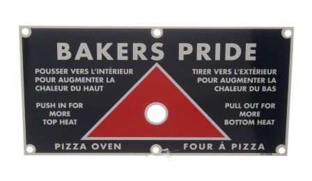 Bakers Pride AS-U1224A Replacement Bi Lingual Push/Pull Plate