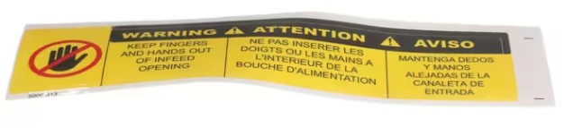 Somerset 5000-313 Replacement Warning Label
